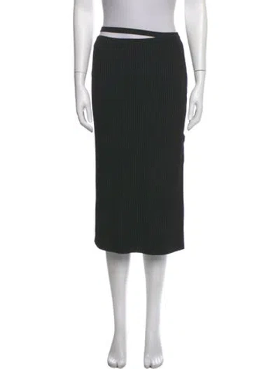 Pre-owned Anna October Striped Knee-length Skirt In Black