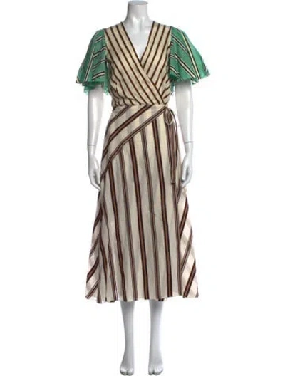 Pre-owned Anna October Striped Long Dress In Multicolor