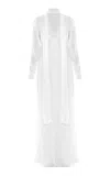 Anna October Suzette Scarf-neck Georgette Maxi Dress In Ivory