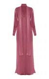 Anna October Suzette Scarf-neck Georgette Maxi Dress In Orange