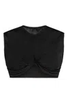 Anna October Technical Fabric Crop Top In Black