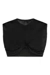 Anna October Technical Fabric Crop Top In Black