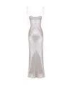 Anna October Tulip Satin Midi Dress In White