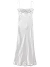 Anna October Tulip Satin Midi Dress In Grey