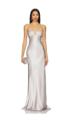 Anna October Tulip Maxi Dress In 银色