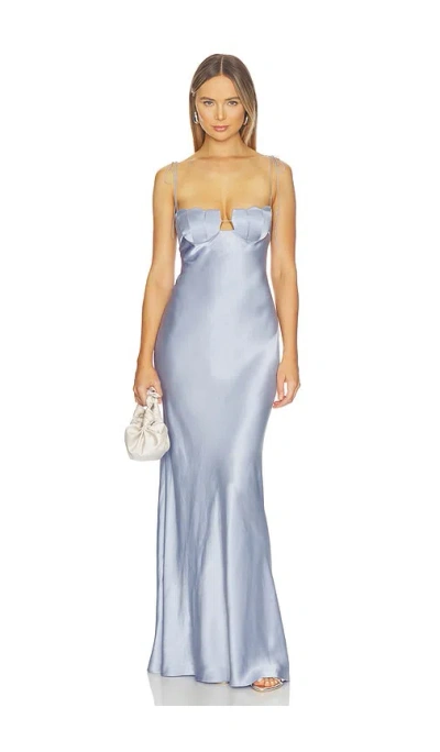 Anna October Tulip Maxi Dress In Blue