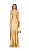 Anna October Tulip Maxi Dress In Gold