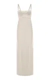 Anna October Violette Bustier Satin Maxi Dress In Ivory