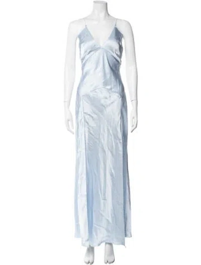 Pre-owned Anna October V-neck Long Dress W/ Tags In Blue
