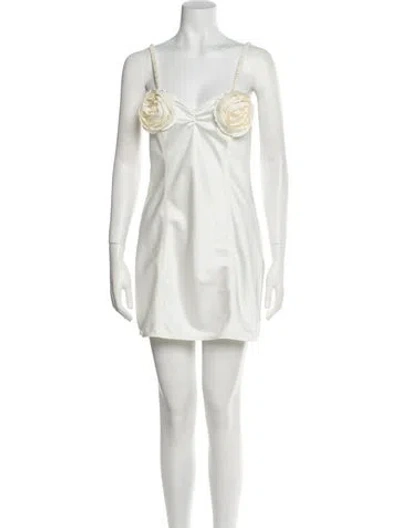 Pre-owned Anna October V-neck Mini Dress W/ Tags In Neutral