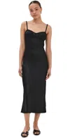 Anna October Waterlily Midi Dress Black In Black