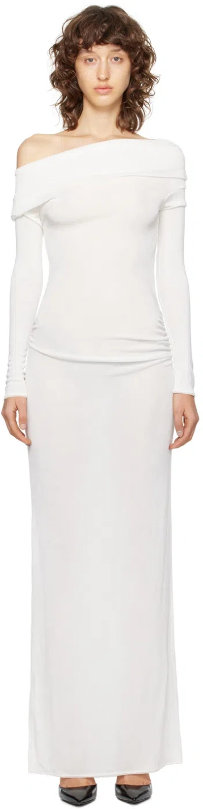 Anna October White Teresa Maxi Dress In Ivory