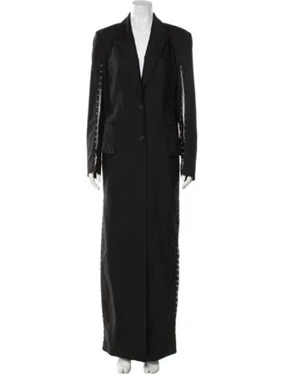 Pre-owned Anna October Wool Coat In Black