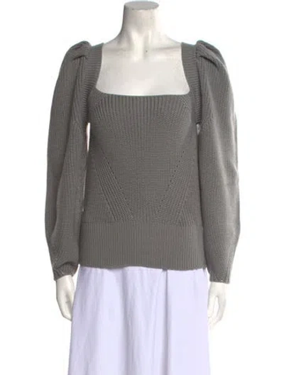 Pre-owned Anna October Wool Square Neckline Sweater In Gray