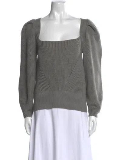 Pre-owned Anna October Wool Square Neckline Sweater In Gray