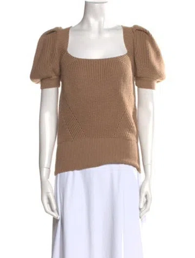 Pre-owned Anna October Wool Square Neckline Top In Neutral