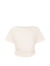 Anna Quan 비니 개더 사이드 블라우스 In White