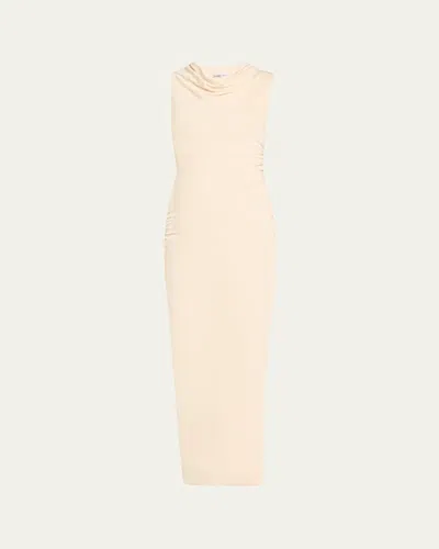 Anna Quan Amali Draped Cowl-neck Jersey Dress In White