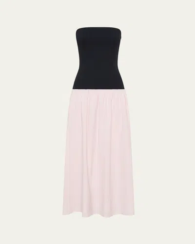 Anna Quan Amyra Strapless Drop-waist Maxi Dress In Peony Ebony