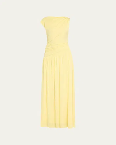 Anna Quan Andie Shirred Maxi Dress In Limoncello