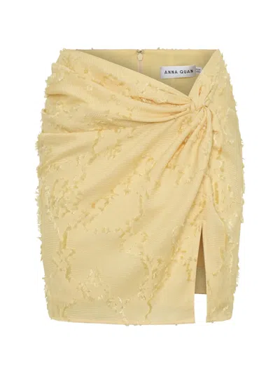 Anna Quan Andrea Twist-detail Mini Skirt In Yellow