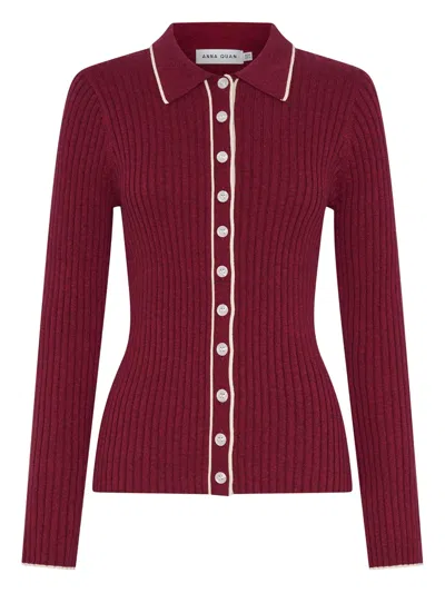 Anna Quan Ashlen Ribbed Cardigan In Multi