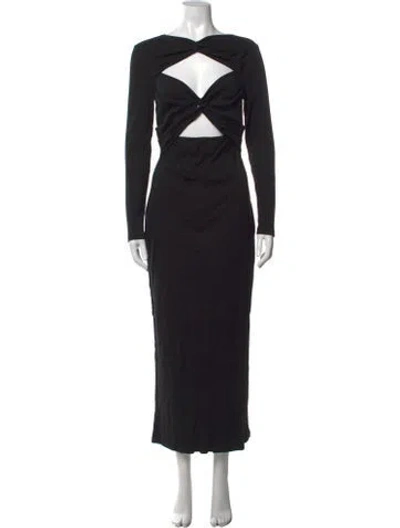 Pre-owned Anna Quan Asymmetrical Long Dress In Black
