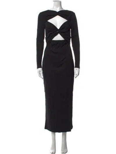 Pre-owned Anna Quan Asymmetrical Long Dress In Black
