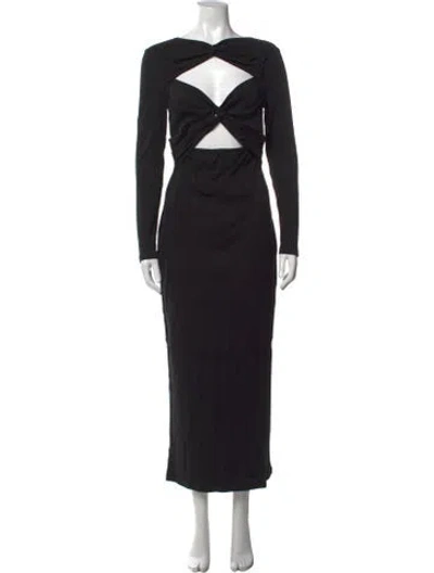 Pre-owned Anna Quan Asymmetrical Long Dress In Black