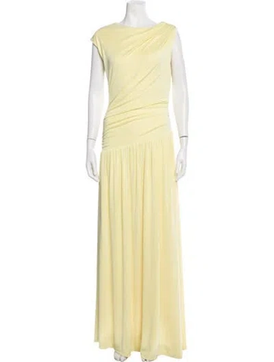 Pre-owned Anna Quan Asymmetrical Long Dress In Yellow