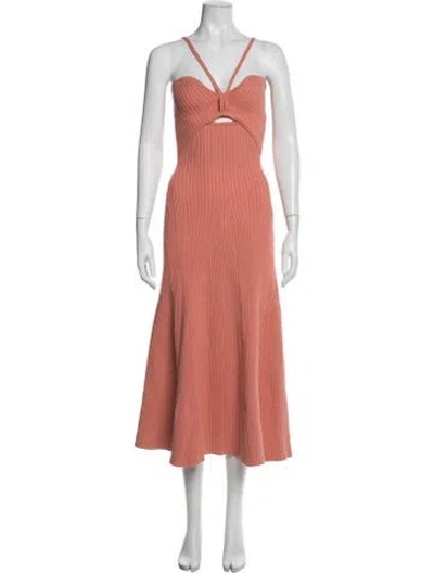 Pre-owned Anna Quan Asymmetrical Midi Length Dress W/ Tags In Pink