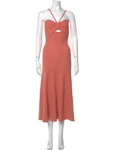 Pre-owned Anna Quan Asymmetrical Midi Length Dress W/ Tags In Pink