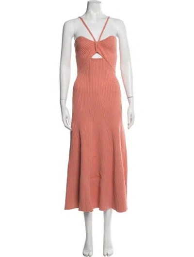 Pre-owned Anna Quan Asymmetrical Midi Length Dress W/ Tags In Pink