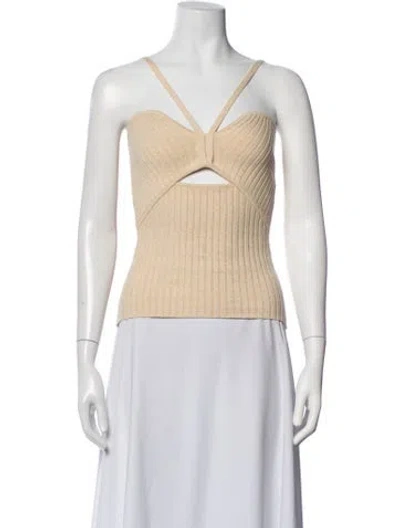 Pre-owned Anna Quan Asymmetrical Sleeveless Top In White