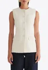 Anna Quan Bailey Tweed Tailored Vest In White