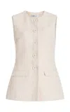 Anna Quan Bailey Tweed Vest In Porcelain