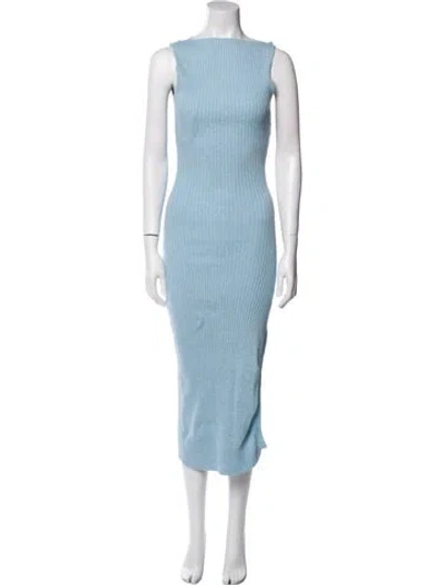 Pre-owned Anna Quan Bateau Neckline Long Dress In Blue