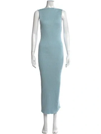 Pre-owned Anna Quan Bateau Neckline Long Dress In Blue