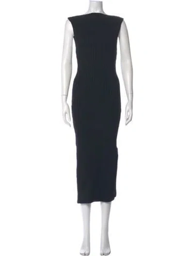 Pre-owned Anna Quan Bateau Neckline Long Dress In Gray