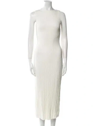 Pre-owned Anna Quan Bateau Neckline Long Dress In Neutral