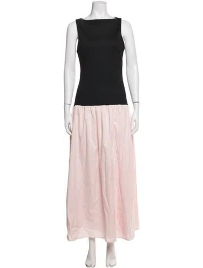 Pre-owned Anna Quan Bateau Neckline Long Dress In Pink