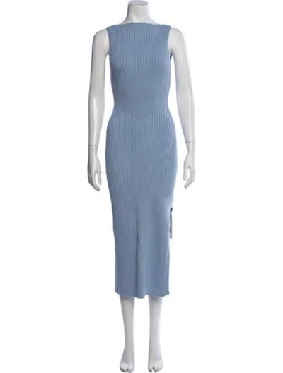 Pre-owned Anna Quan Bateau Neckline Midi Length Dress In Blue