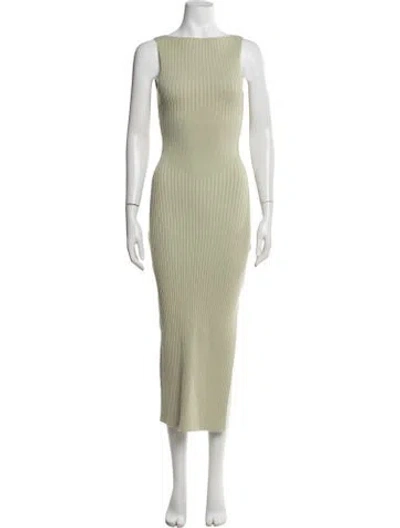 Pre-owned Anna Quan Bateau Neckline Midi Length Dress In Green