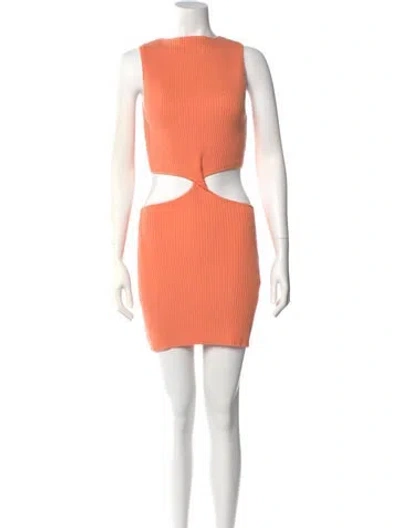 Pre-owned Anna Quan Bateau Neckline Mini Dress In Orange