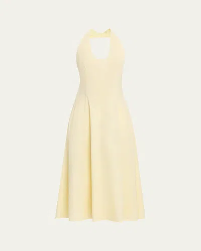 Anna Quan Bernie Halter Midi Dress In Yellow