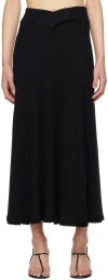 Anna Quan Black Celeste Midi Skirt In Raven