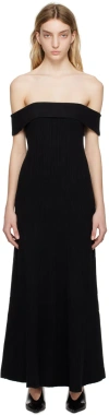 Anna Quan Black Neve Midi Dress In Raven