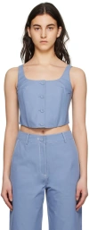 Anna Quan Cropped-top In Dusty Blue