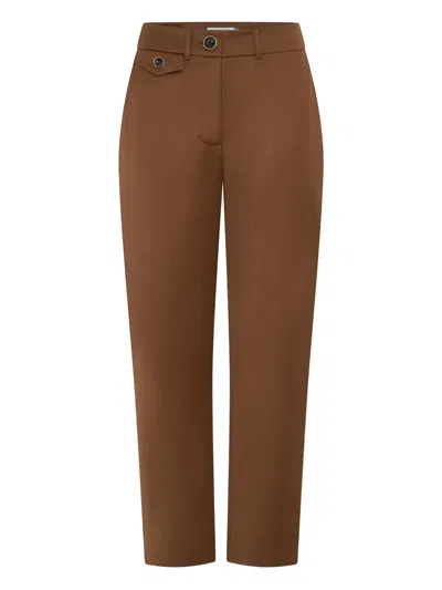Anna Quan Button-fastening Pocket Trousers In Brown