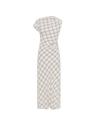 Anna Quan Charlie Checked Midi Dress In White